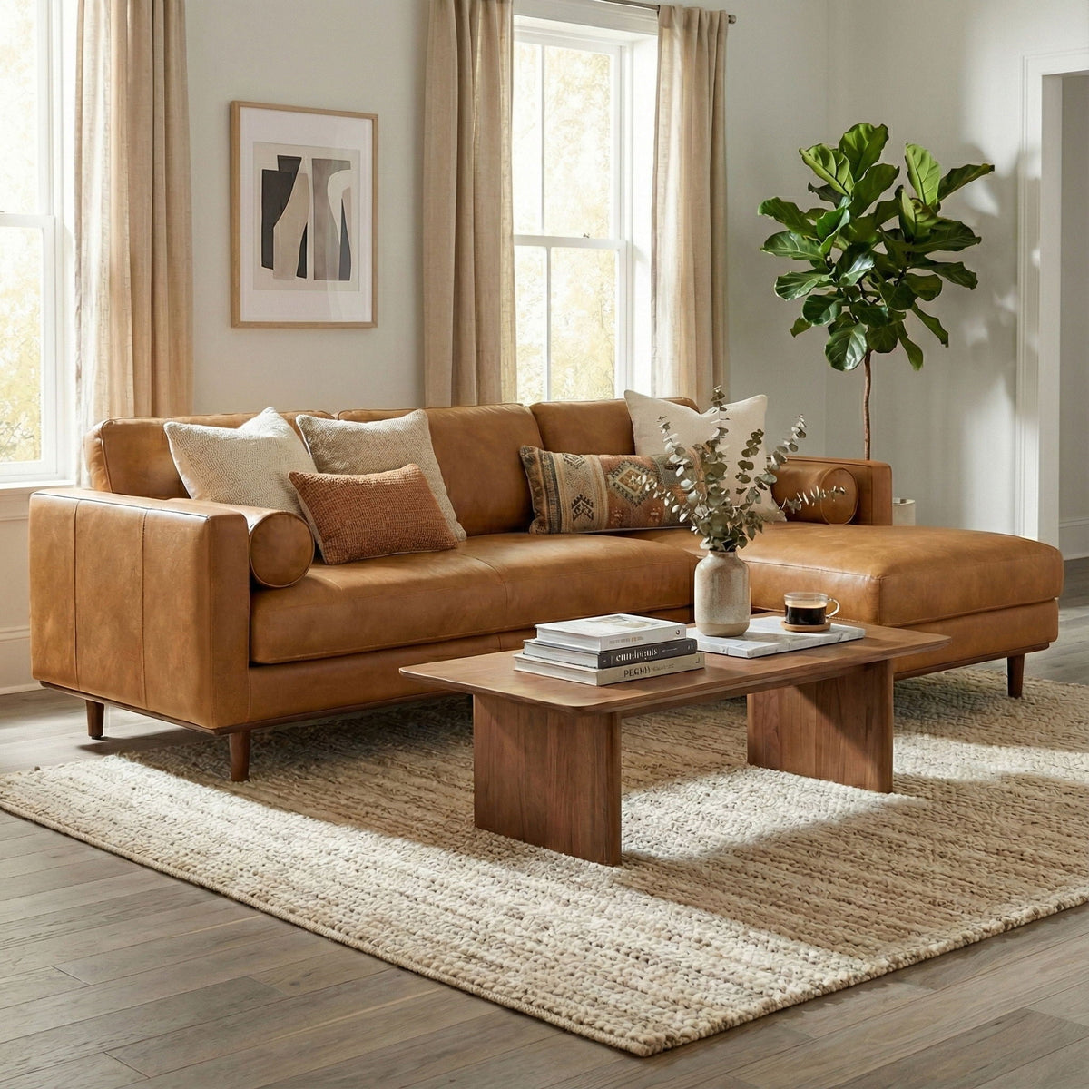 Morrison Upholstered Sectional Sofa with Feather-Filled Cushions – Multiple Colors