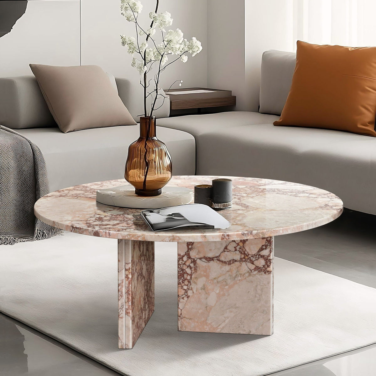 Luxury Coffee Table with Unique Veining - Natural Stone Design