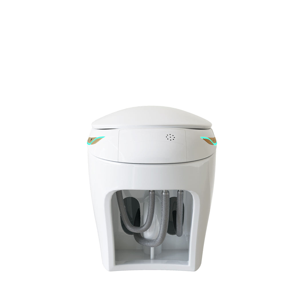 Smart Toilet with Built-In Bidet and Auto Open/Close Seat - White, Dark Gray, Black