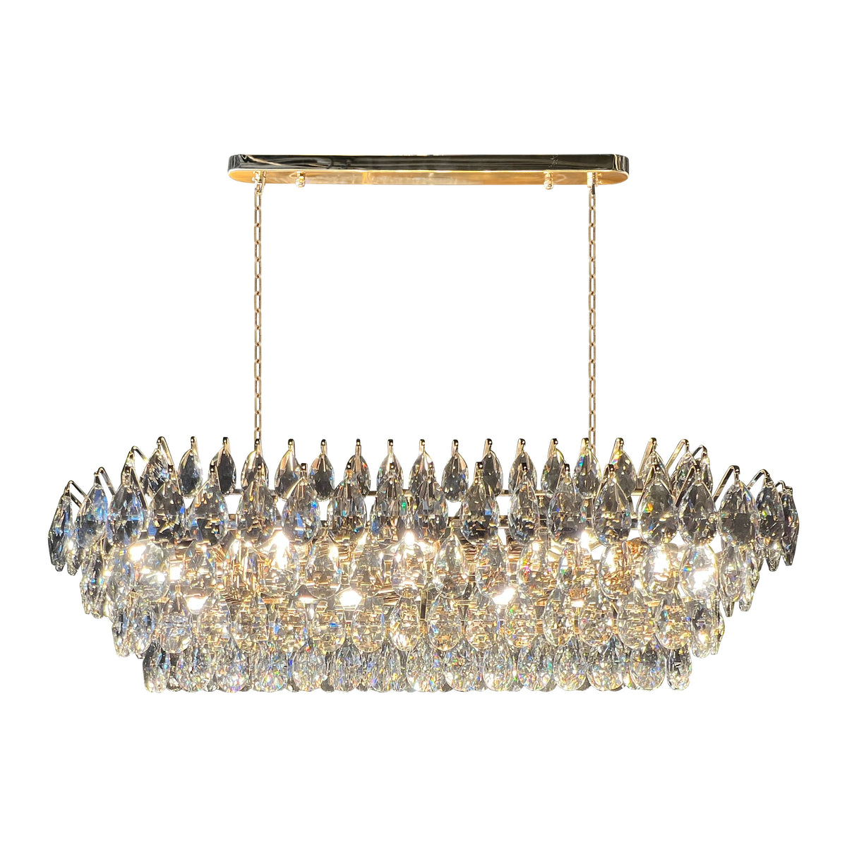 Teardrop Crystal Diamond Linear Chandelier