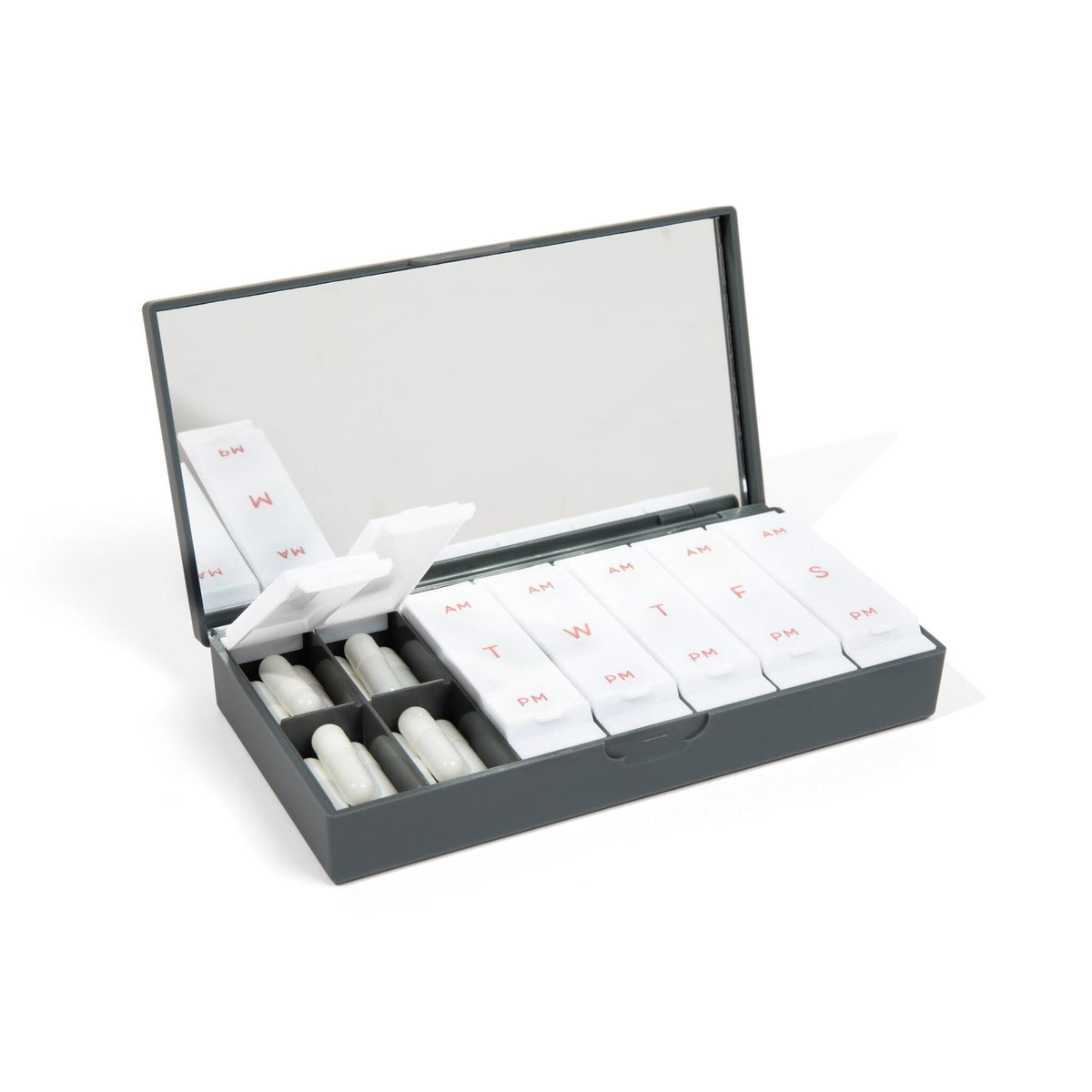Charcoal Gray AM/PM Pill Box