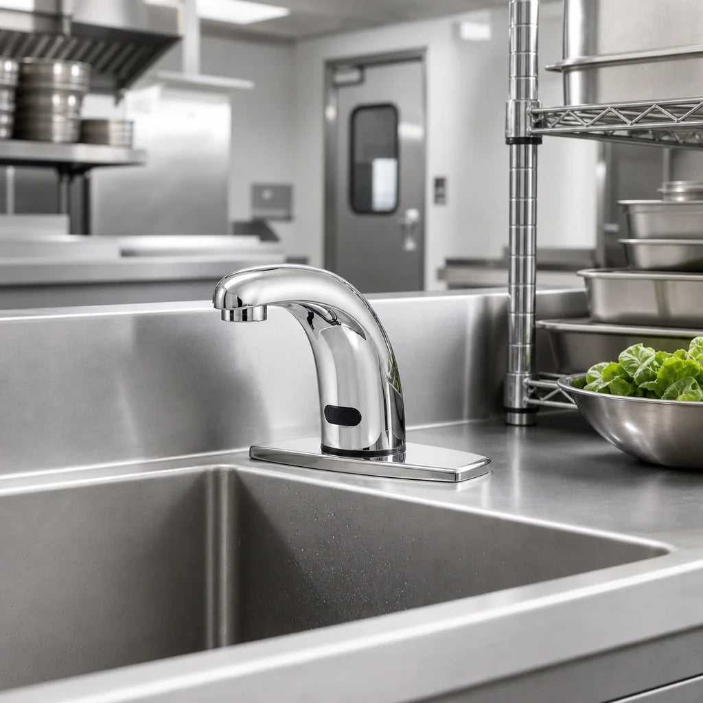 Krowne Royal Series 16-196P Touchless Electronic Sensor Faucet, Single-Hole Deck Mount, Polished Chrome, Mixing Valve