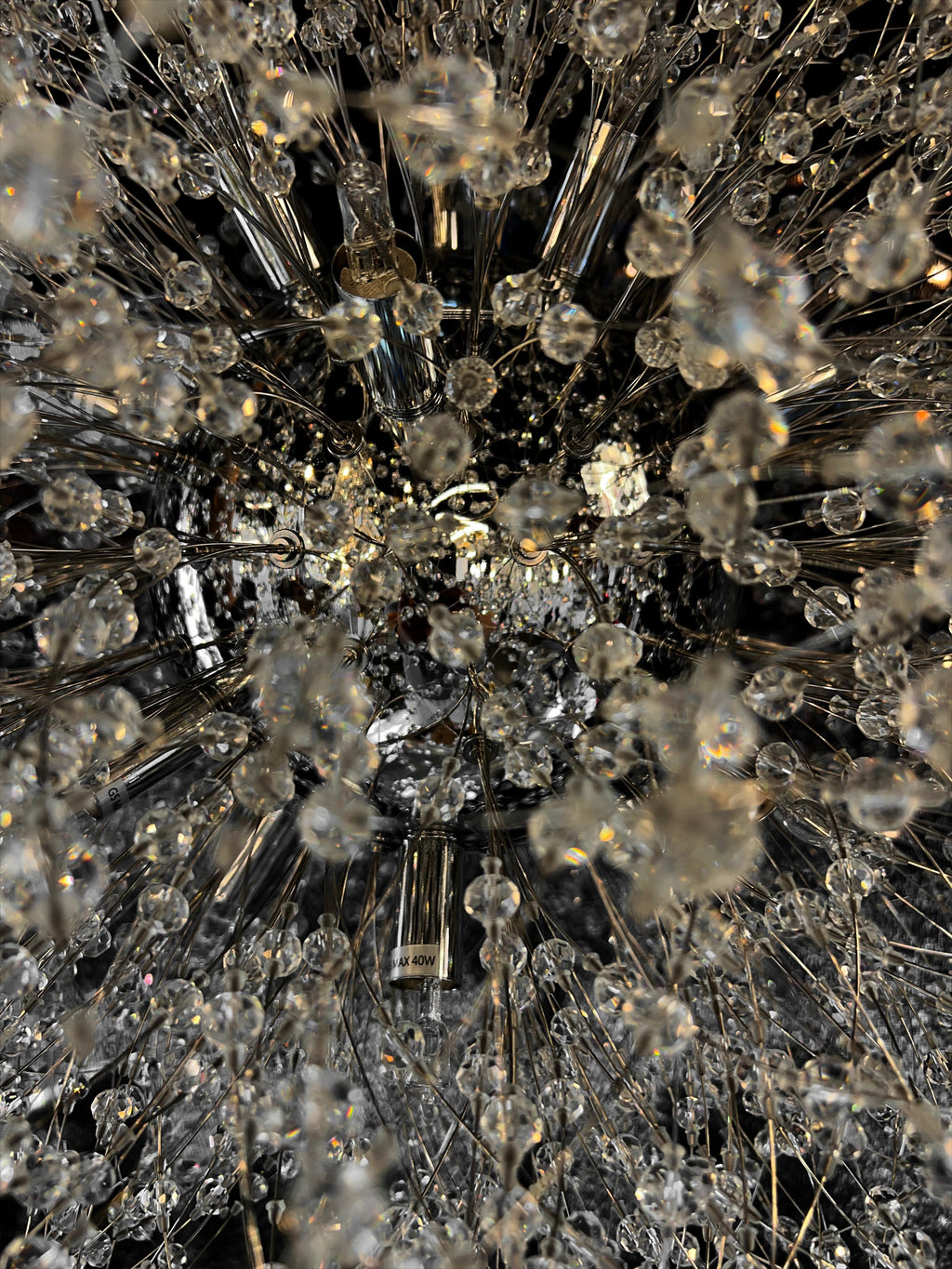 Luxe Starburst Chrome Crystal Chandelier 24"