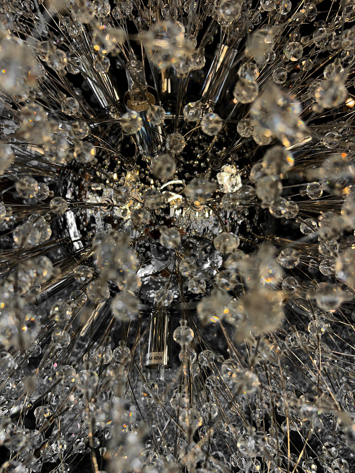 Luxe Starburst Chrome Crystal Chandelier 24"