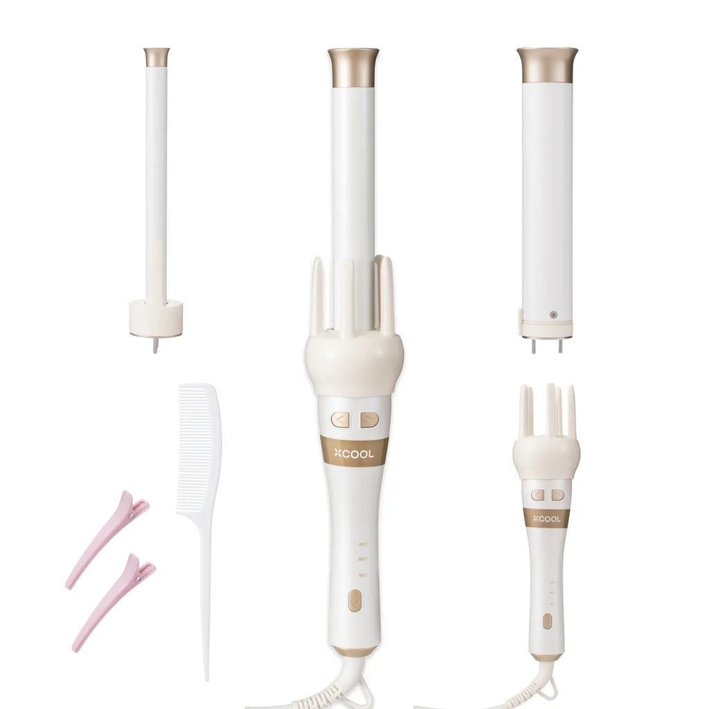 xCool 3-in-1 Automatic Rotating Curling Wand Set