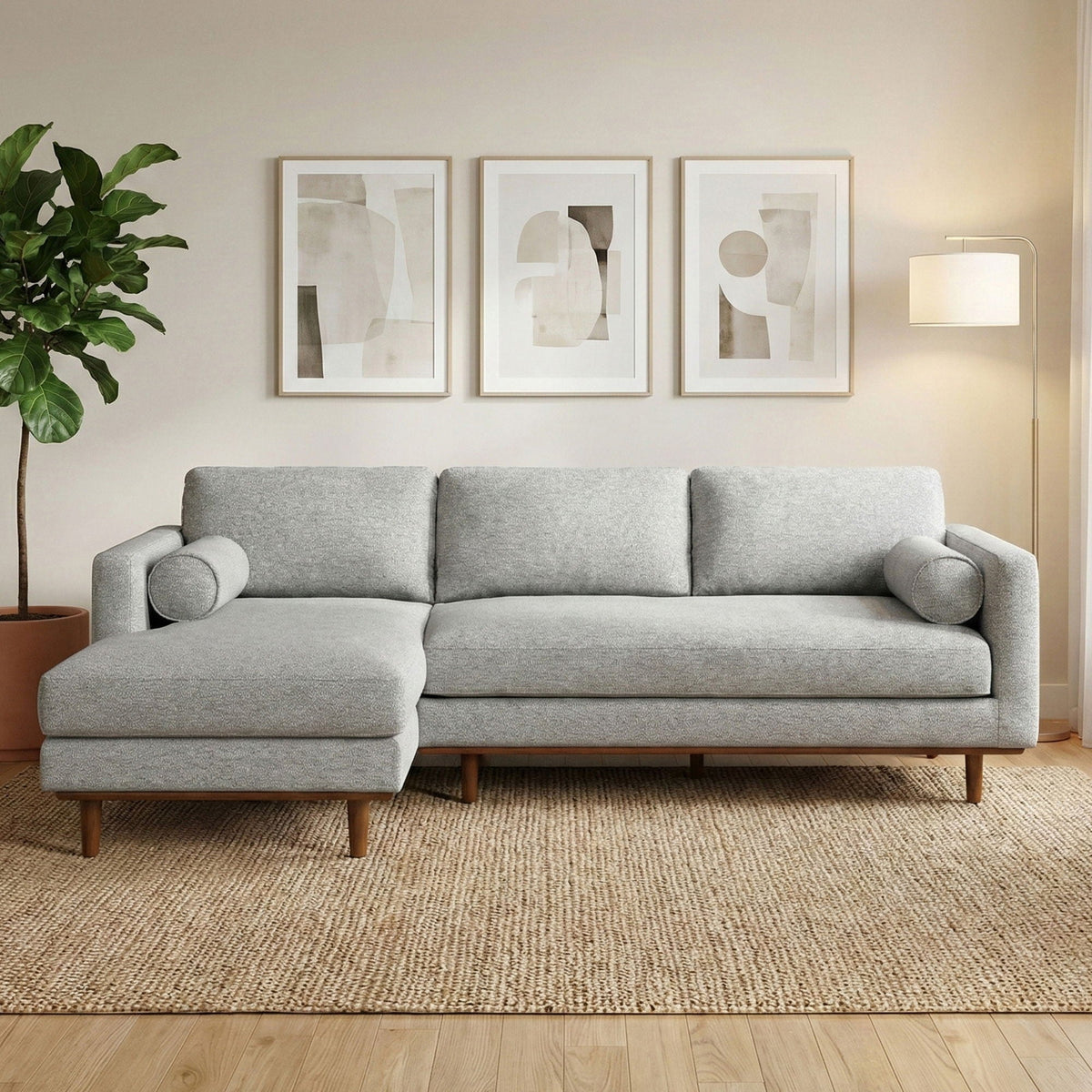 Morrison Upholstered Sectional Sofa with Feather-Filled Cushions – Multiple Colors