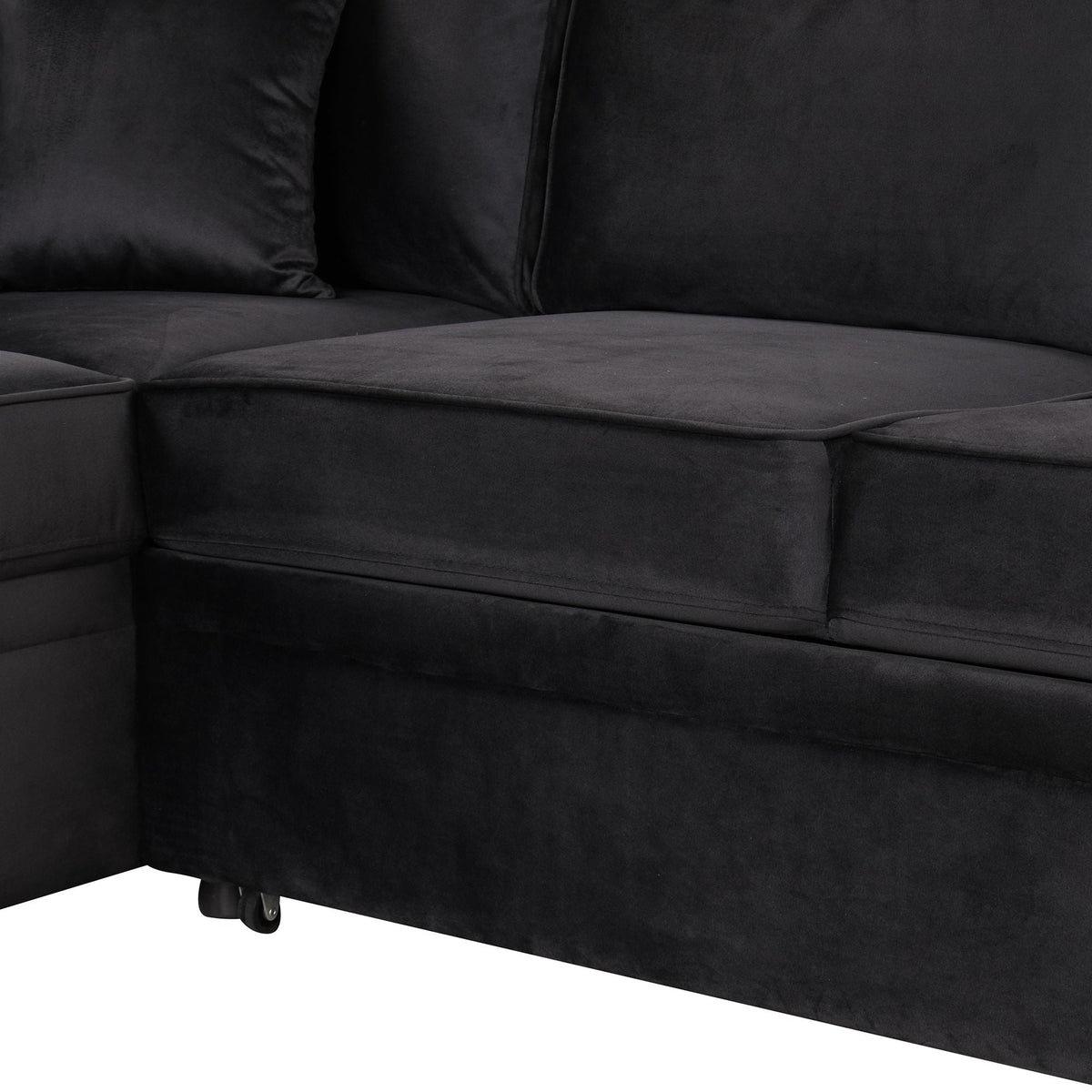 Sleeper Sofa Bed Sectional with Storage Ottoman - Gray, Beige, Green, Black