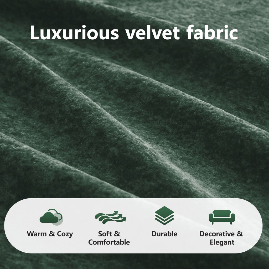 110''Boneless Sofa With Tufted,Soft Velvet Fabric,Modular Sectional Sofa Couches,32D High Density Sponge,Anti-Slip Design,Ergonomic Design Bottom,No Assembly Required,For Study,Home Theater,Green