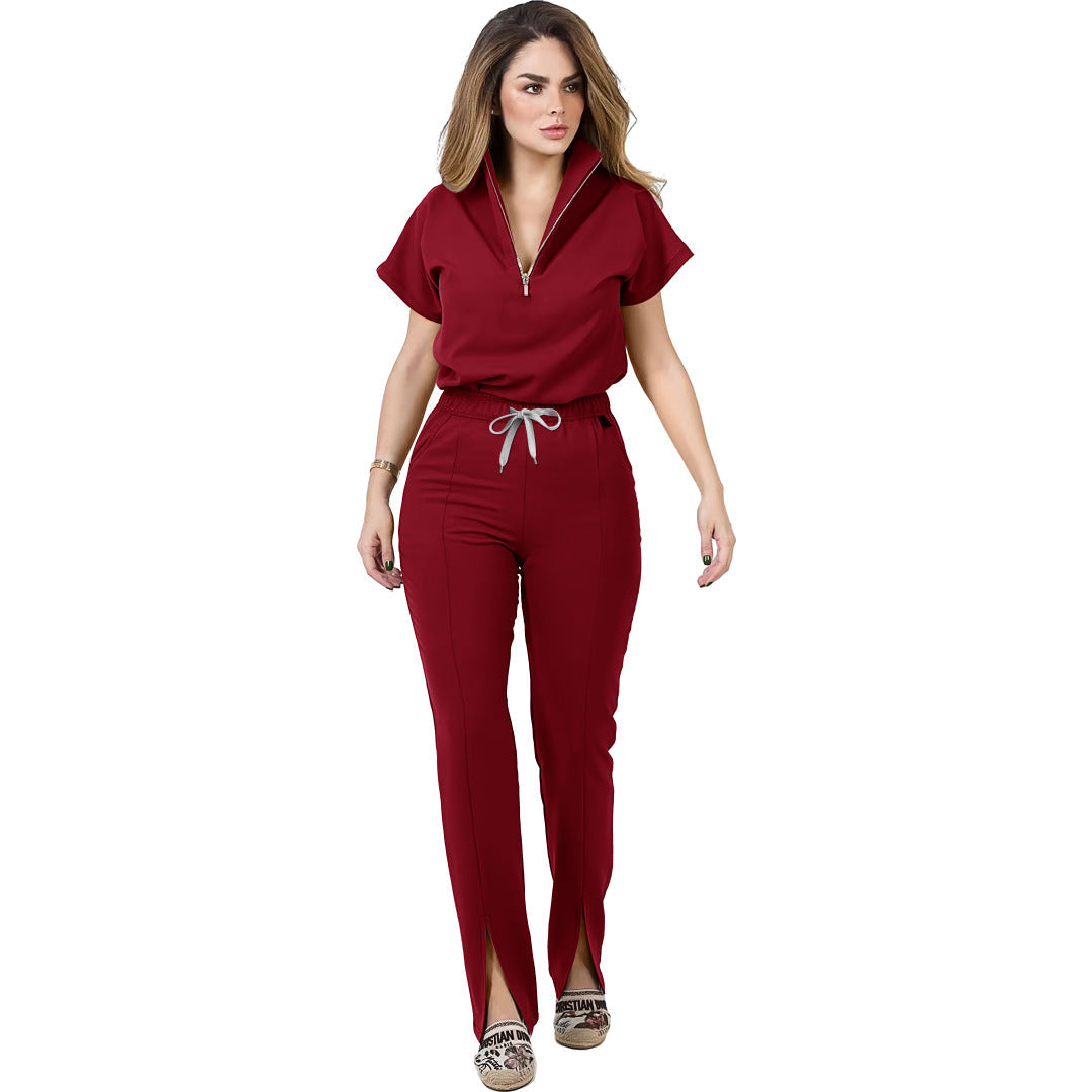 Quick-Dry Surgical Scrub Set, Short-Sleeve Medical Uniform