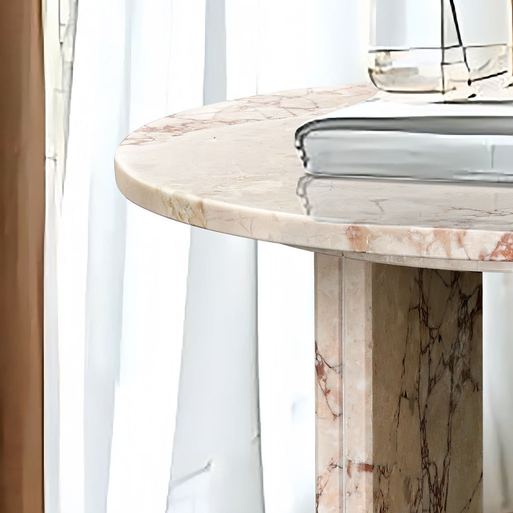 Elegant Coffee Duo Table Set with Natural Marble Tops - Multiple Colors