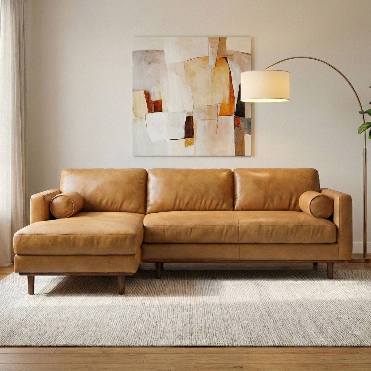 Morrison Upholstered Sectional Sofa with Feather-Filled Cushions – Multiple Colors