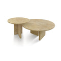 Elegant Coffee Duo Table Set with Natural Marble Tops - Multiple Colors