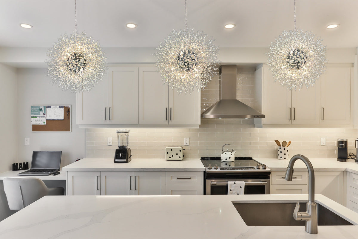 Luxe Starburst Chrome Crystal Chandelier 24"