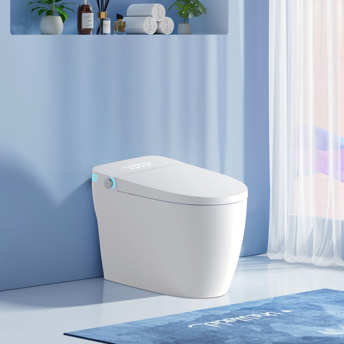 Tankless Smart Toilet With Built-In Bidet and Auto Flush - White
