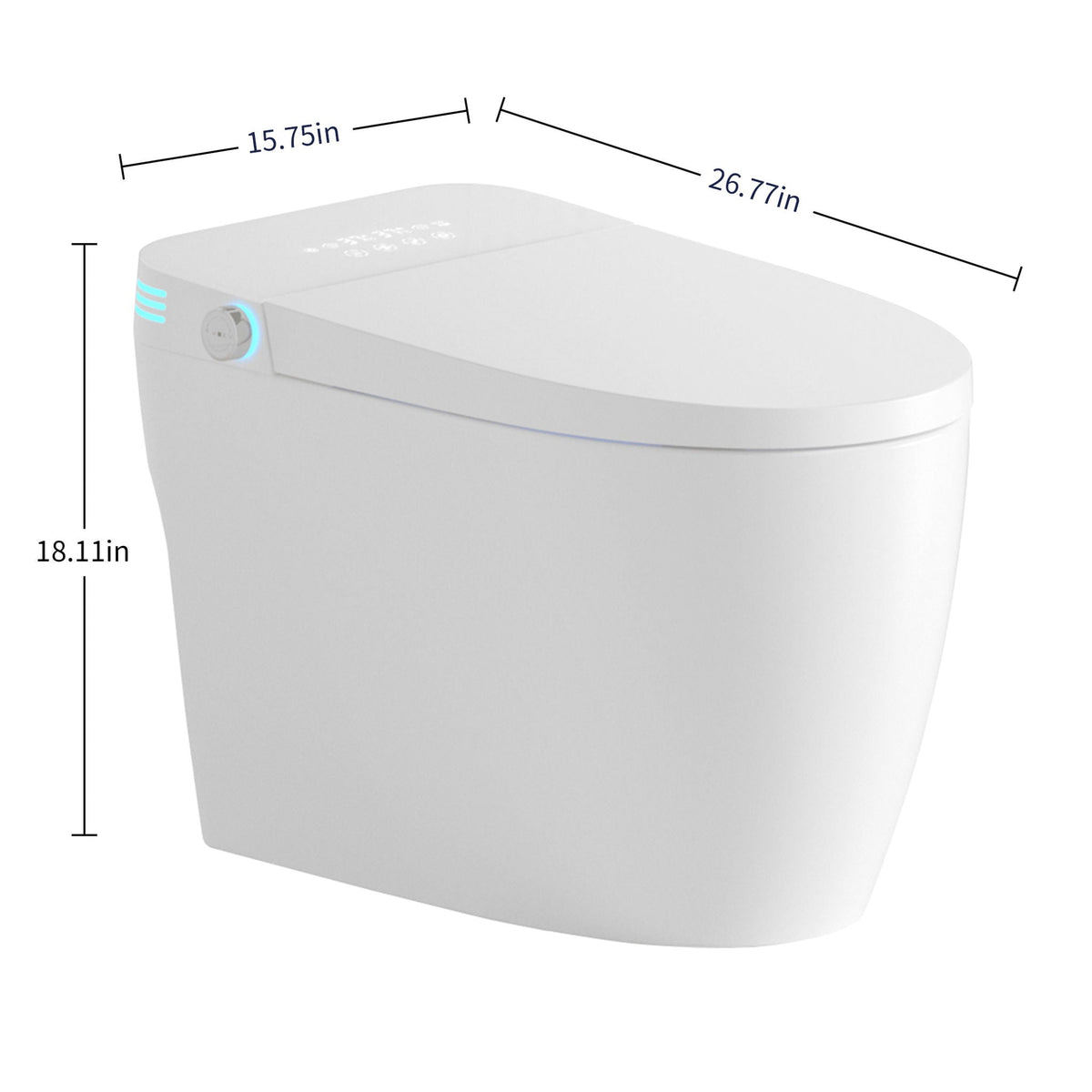 Tankless Smart Toilet With Built-In Bidet and Auto Flush - White