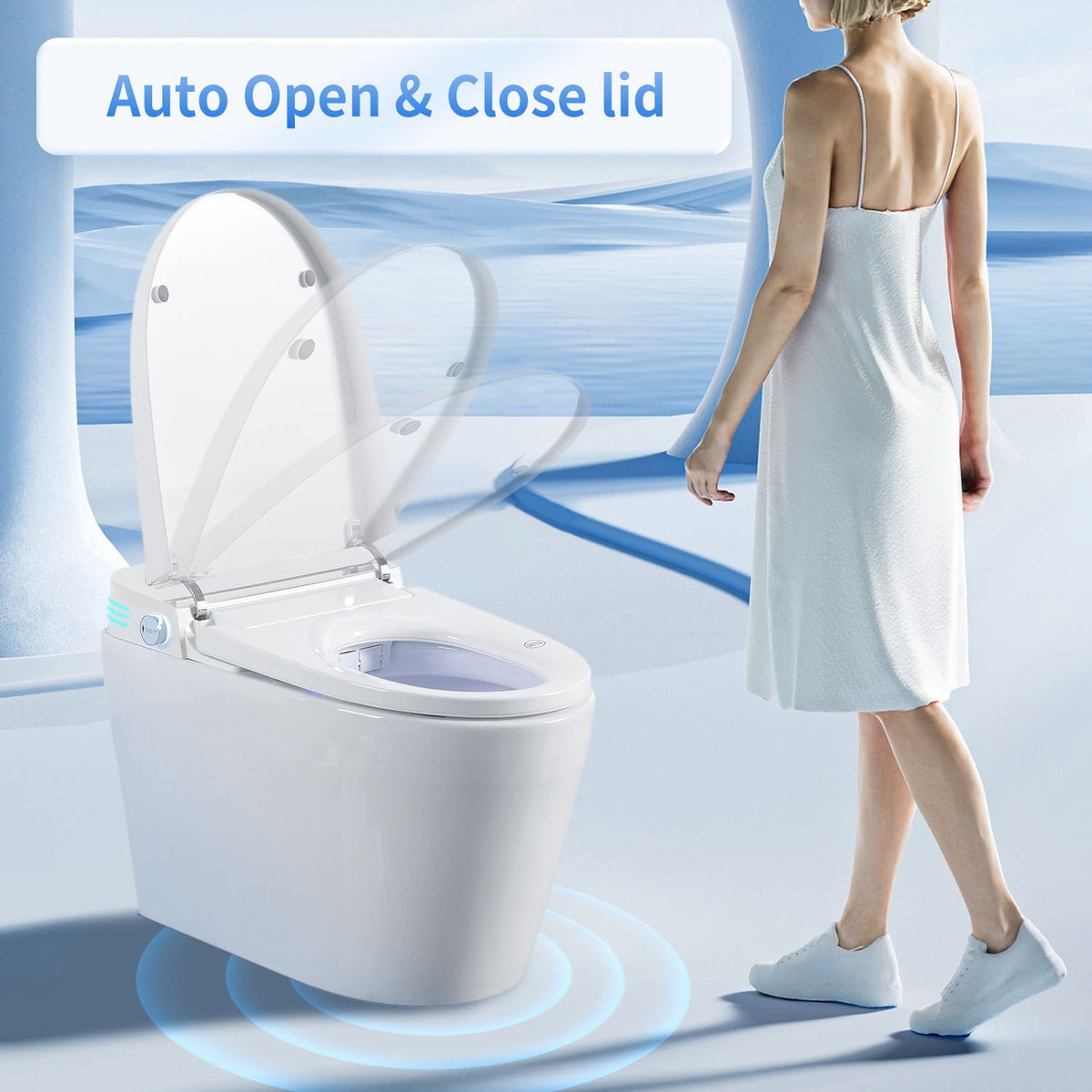 Tankless Smart Toilet With Built-In Bidet and Auto Flush - White