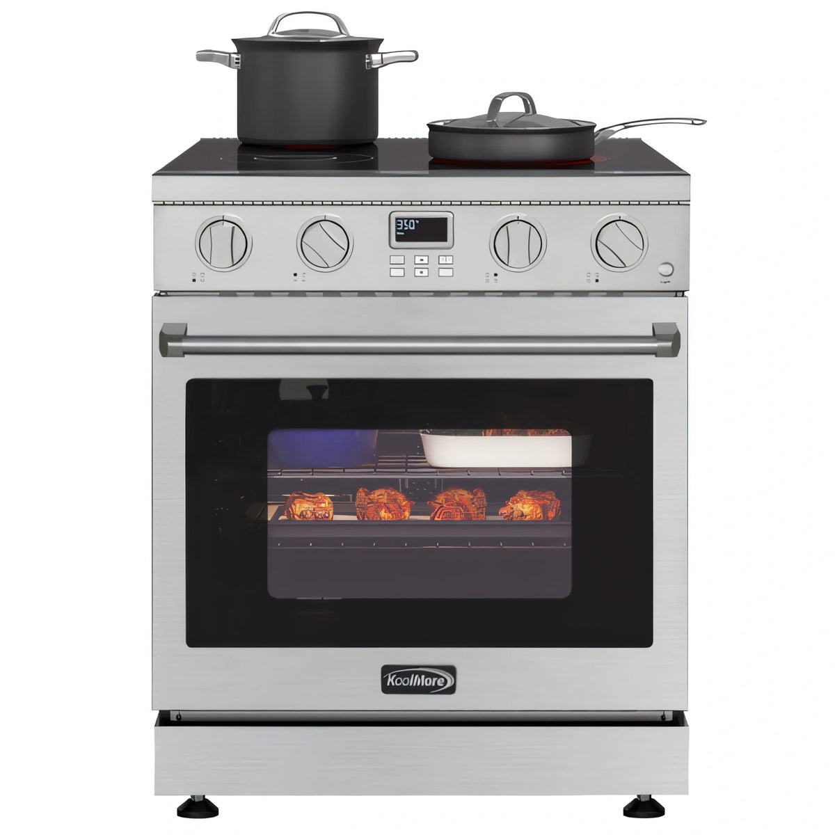 Koolmore KM-EPR-30AP-SS 30-Inch Professional Electric Range, 4 Cooktop Elements, Standard Oven, Stainless Steel