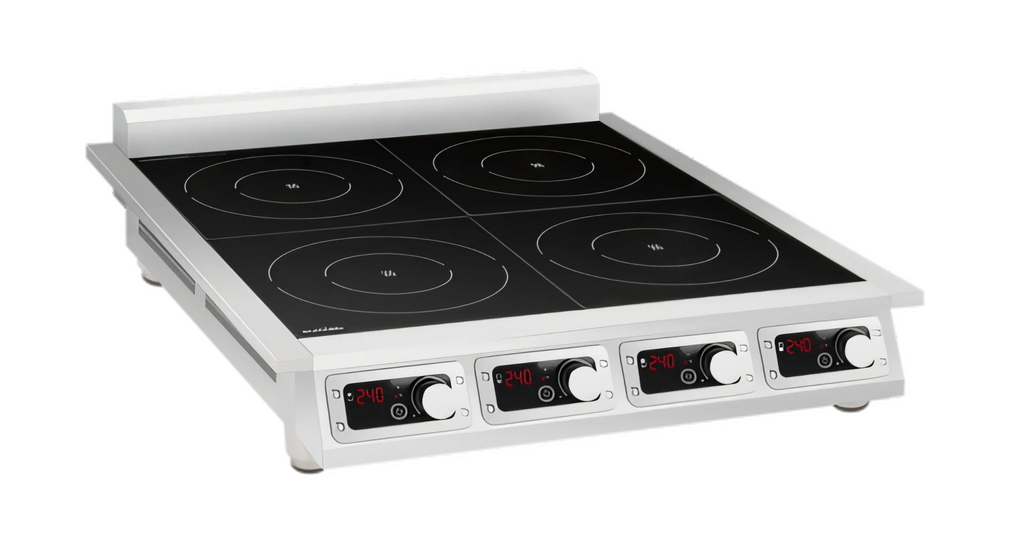 Eurodib CCI4351PH Commercial 4-Zone Induction Cooktop, Countertop, 3,500W Zones, 240V, Stainless Steel