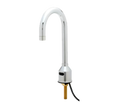 T&S Brass equip 5EF-1D-DG-VF05 Low-Lead Touchless Electronic Sensor Faucet, Deck-Mount, Single-Hole, Rigid Gooseneck, 0.5 GPM, Chrome-Plated Brass