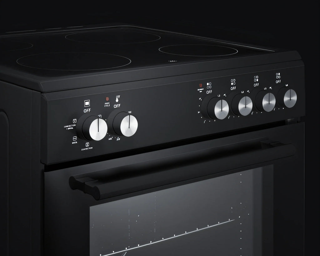 Summit Commercial Summit Appliance REXT24BL 24-Inch Black Smooth-Top Electric Convection Range with Ceramic Glass Cooktop