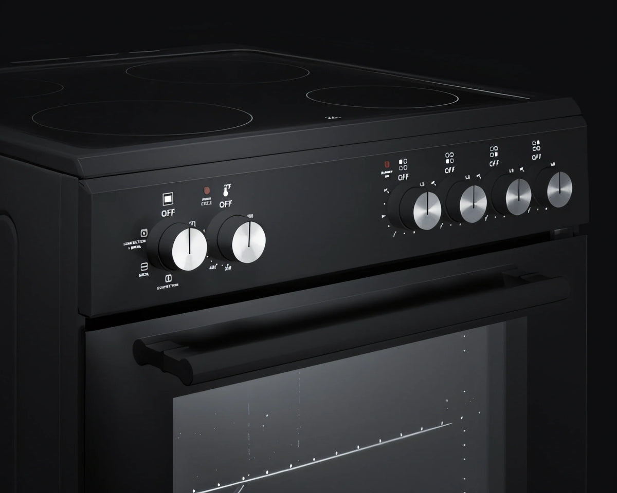 Summit Commercial Summit Appliance REXT24BL 24-Inch Black Smooth-Top Electric Convection Range with Ceramic Glass Cooktop