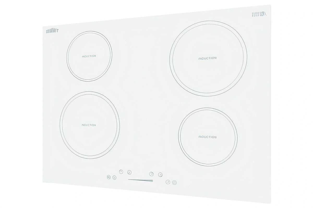 Summit Commercial SINC4B302W 30-Inch 4-Burner Drop-In Induction Cooktop, White, Digital Touch Controls, 208-240V