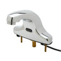 T&S Brass equip 5EF-2D-DS-TMV Touchless Electronic Sensor Deck-Mount Faucet, Thermostatic Mixing Valve, Rigid Spout, 4-Inch Centers, Chrome