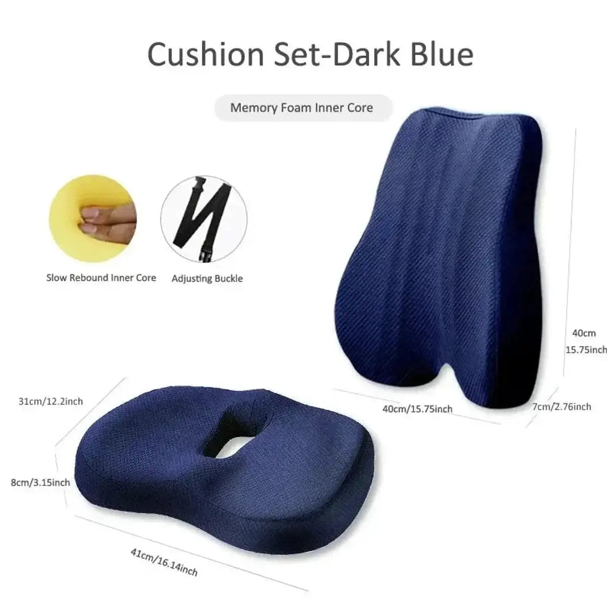Memory Foam Seat Cushion & Lumbar Back Pillow