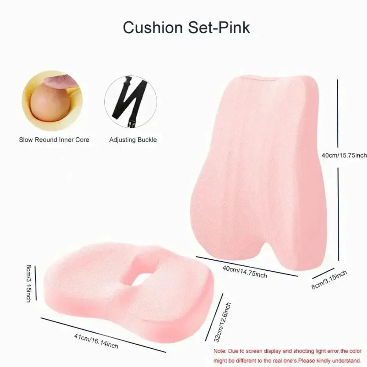 Memory Foam Seat Cushion & Lumbar Back Pillow
