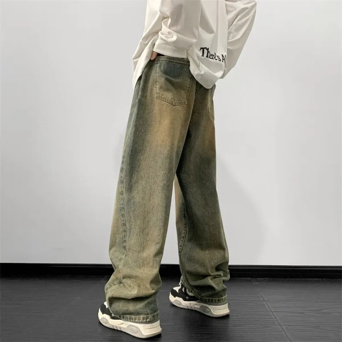 Vintage Wide Leg Denim Pants – Men's Harajuku Streetwear Jeans