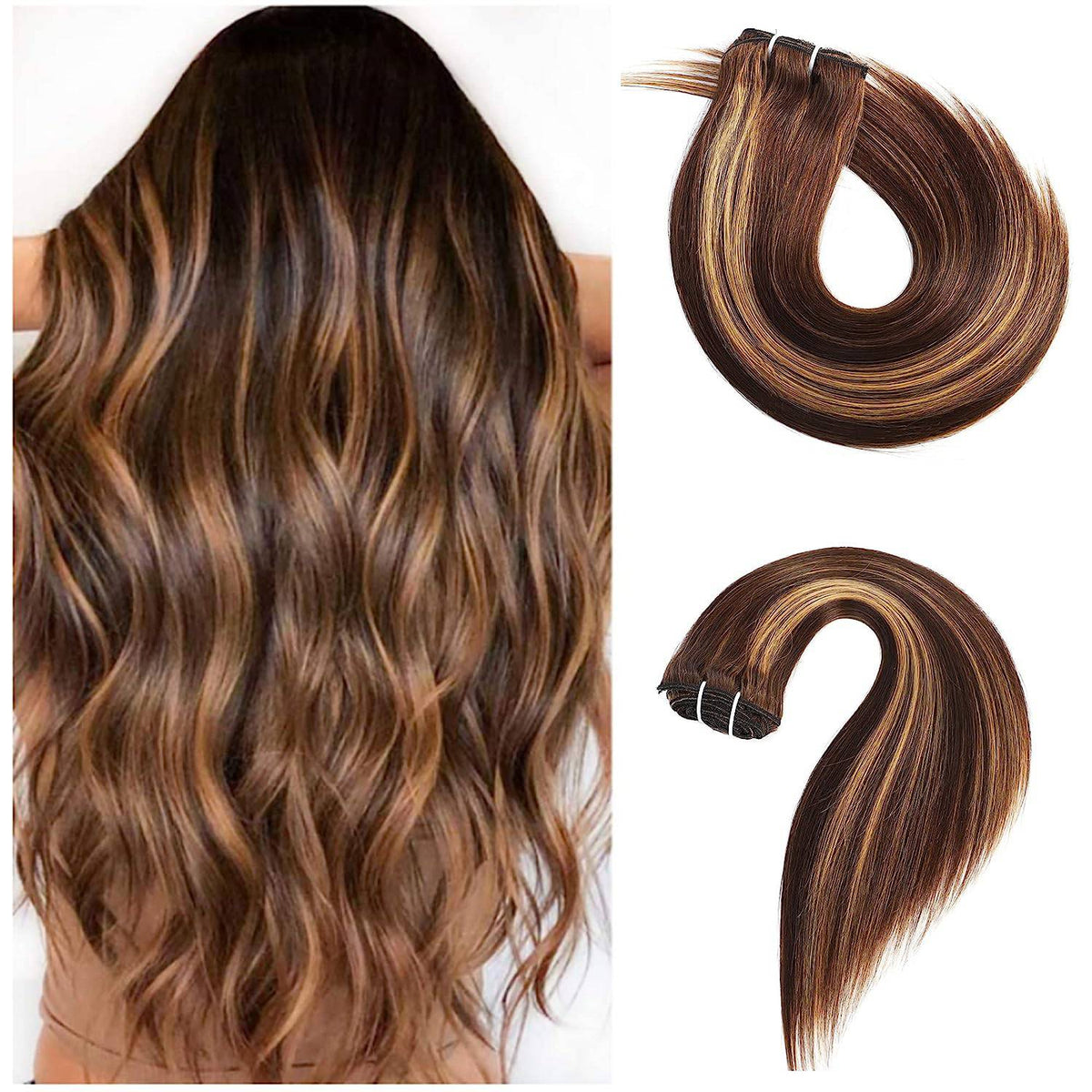 VIP ClipeX Clip-In Hair Extensions 100% Human Hair, Silky Straight 18 Inch (140g) Full Head Set