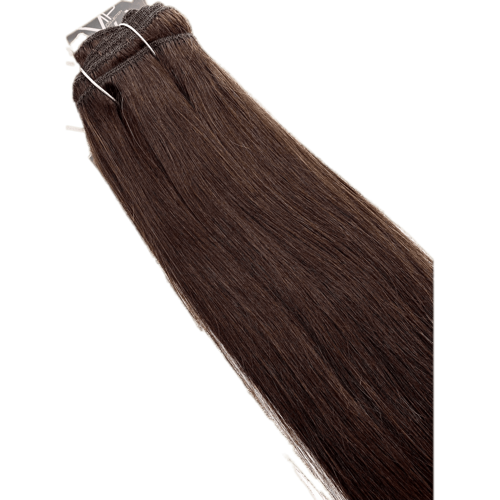 VIP ClipeX Clip-In Hair Extensions 100% Human Hair, Silky Straight 18 Inch (140g) Full Head Set