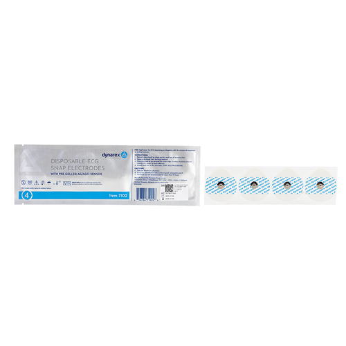 (Case) Snap Electrodes - Disposable — 50/Pack, 12 Packs/Case (600/Case); 4/Pack, 150 Packs/Case (600/Case)